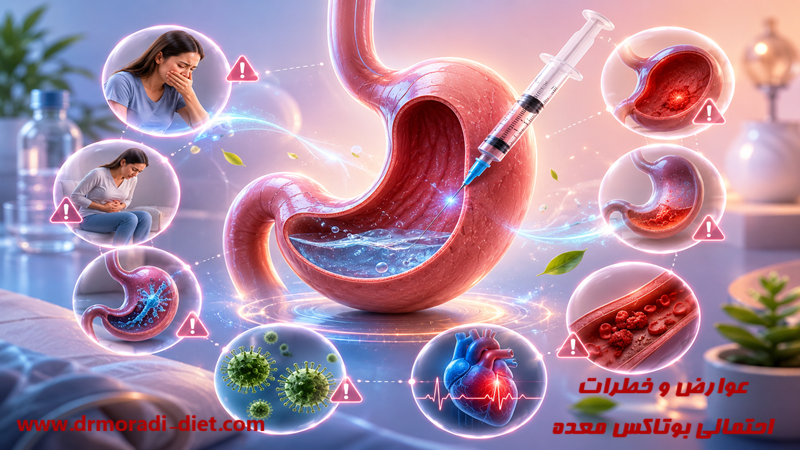 عوارض و خطرات احتمالی بوتاکس معده از نظر متخصص تغذیه