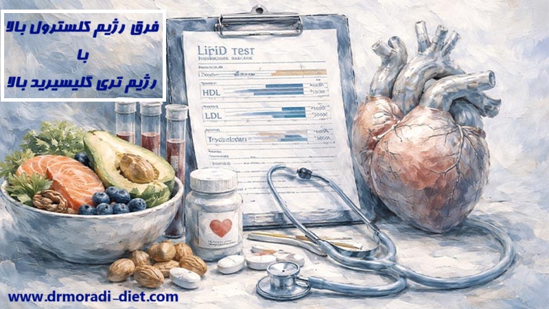 فرق  رژیم کلسترول بالا با رژیم تری‌ گلیسیرید بالا چیست؟ از نظر متخصص تغذیه