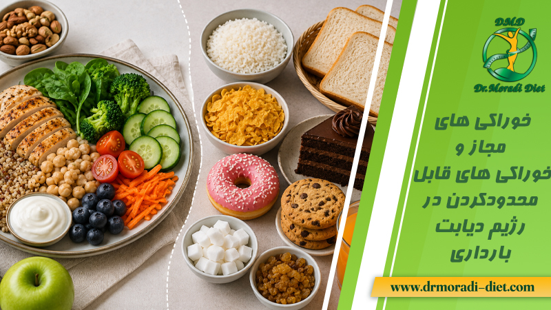 خوراکی های مجاز و خوراکی های قابل محدود کردن در رژیم دیابت بارداری با مشورت متخصص تغذیه