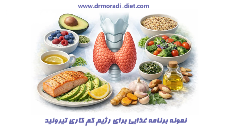 نمونه برنامه غذایی برای رژیم کم کاری تیروئید با مشورت متخصص تغذیه
