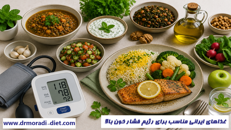 غذاهای ایرانی مناسب برای رژیم فشار خون بالا با مشورت متخصص تغذیه