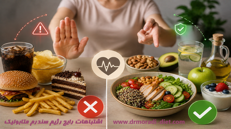 اشتباهات رایج در رژیم سندرم متابولیک با مشورت متخصص تغذیه دکتر مرادی تهران گیشا