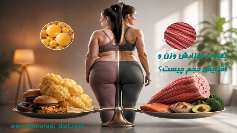 تفاوت افزایش وزن و افزایش حجم چیست؟ تحت نظر دکتر تغذیه