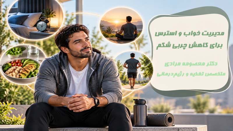 برای کاهش چربی شکم، خواب و استرس را چگونه مدیریت کنیم؟ از نظر متخصص تغذیه