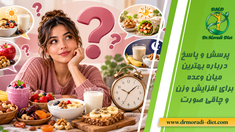 پرسش و پاسخ درباره بهترین میان وعده برای افزایش وزن و چاقی صورت دکتر تغذیه گیشا تهران