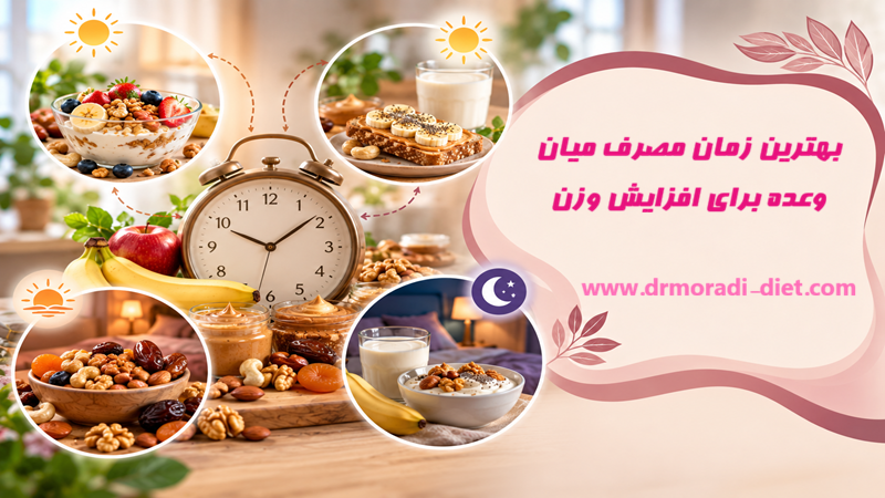 بهترین زمان مصرف میان وعده برای افزایش وزن از نظر متخصص تغذیه